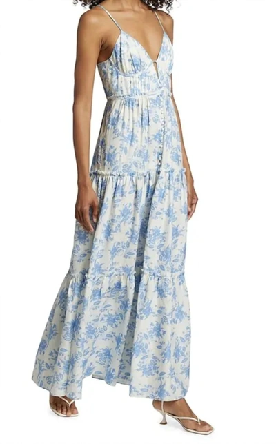 Loveshackfancy Women's Garnita Floral Tiered Maxi Dress In Cobalt Pop