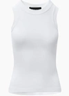 Brandon Maxwell The Jane Ribbed Jersey Tank Top In White