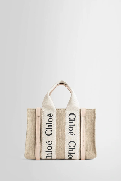 Chloé Mini Woody Tote Bag In Neutral