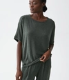 Michael Stars Ellie Elbow Sleeve Top In Heather Oatmeal