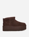 Ugg Mini Classic Platform Suede Ankle Boots In Brown
