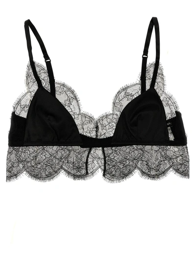 Dolce & Gabbana Black Chantilly Bralette In Silk Blend Woman