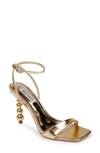 Badgley Mischka Women's Ivette Ii Ankle Strap Embellished High Heel Sandals In Gold Leather