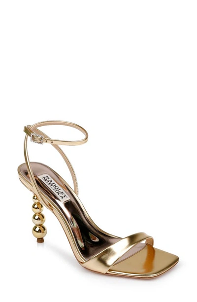 Badgley Mischka Women's Ivette Ii Ankle Strap Embellished High Heel Sandals In Gold Leather