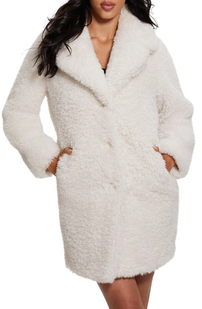 Guess Women's Alina Faux-fur Coat In White