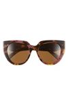 Prada Cat Eye Sunglasses, 52mm In Pink/brown Solid