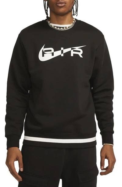 Nike Air Fleece Crewneck Sweatshirt In Black