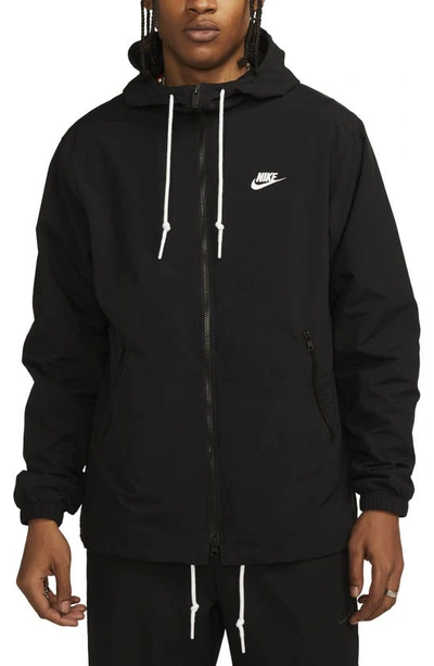 Nike Mens  Club Woven Full Zip Jacket In Black/white