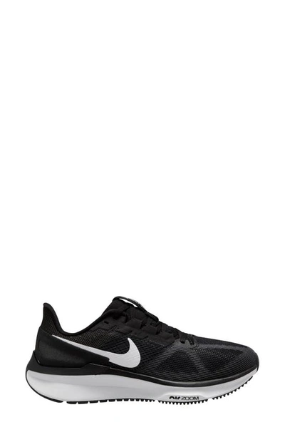 Nike Air Zoom Structure 25 Road Running Shoe In Black/white/dark Smoke Grey 