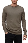 Allsaints Mode Slim Fit Wool Sweater In Vole Brown Marl