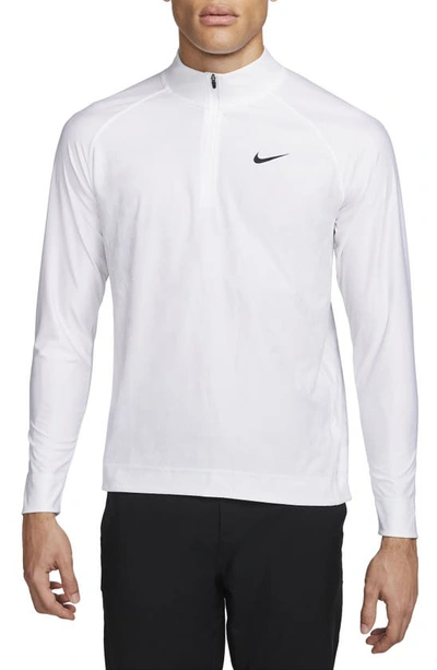 Nike Dri-fit Adv Tour Long Sleeve Golf Shirt In White