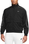 Nike Men's  Sportswear Solo Swoosh Woven Track Jacket In Black/white