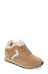 Voile Blanche Women's Julia Pump Shearling Low Top Sneakers In Tobacco Ice