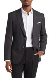 Hugo Boss Boss Hutson Virgin Wool Blend Sport Coat In Black