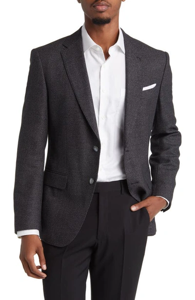Hugo Boss Boss Hutson Virgin Wool Blend Sport Coat In Black