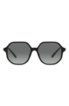 Swarovski 57mm Gradient Octagonal Sunglasses In Black