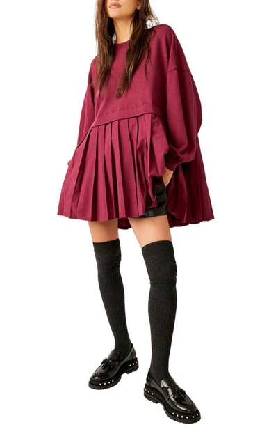 Free People Eleanor Sweatshirt Dress In Rhododendron