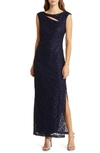 CONNECTED APPAREL SEQUIN LACE SHEATH GOWN
