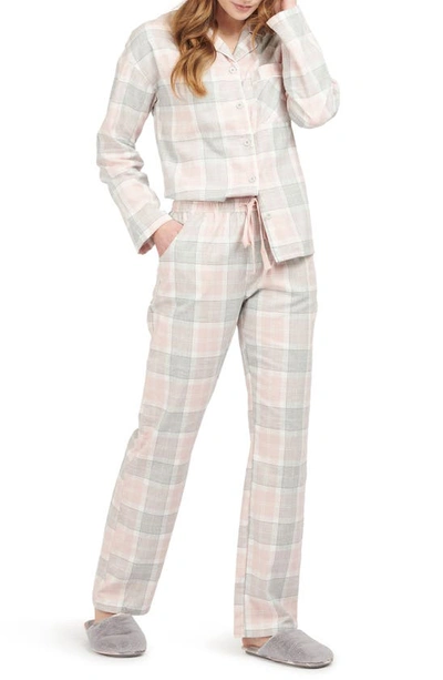 Barbour Ellery Plaid Pajama Set In Pink Tartan