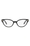 Versace 47mm Small Cat Eye Optical Glasses In Black