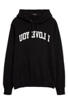 UNDERCOVER REVERSED I LOVE YOU COTTON GRAPHIC HOODIE