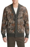 VINCE VINCE ABSTRACT FLORAL CARDIGAN
