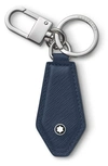 Montblanc Diamond Shaped Sartorial Leather Key Fob In Blue In Blue