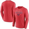 Fanatics Branded Heather Red Washington Capitals Long Sleeve T-shirt In Heather Red