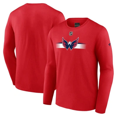 Fanatics Branded  Red Washington Capitals Authentic Pro Secondary Replen Long Sleeve T-shirt