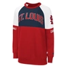 Starter Women's  Red, Navy St. Louis Cardinals Baseline Raglan Pullover Sweatshirt In Red