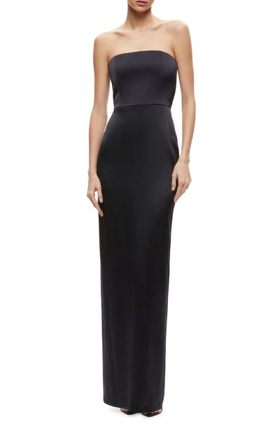 Alice And Olivia Doreen Strapless Maxi Dress In Black