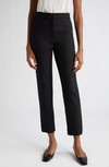 Adam Lippes High Waist Double Face Stretch Wool Ankle Pants In Black
