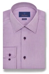 DAVID DONAHUE REGULAR FIT DOBBY DIAGONAL COTTON DRESS SHIRT