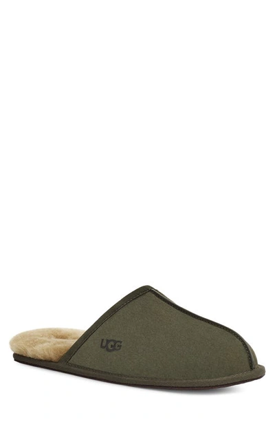 Ugg Scuff Mens Suede Slip On Scuff Slippers In Khaki