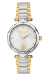 Versus Women's Two-hand Quartz Covent Garden Gold-tone, Silver-tone Stainless Steel Bracelet 36mm In Two Tone