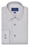 David Donahue Regular Fit Dobby Diagonal Cotton Dress Shirt In Pearl