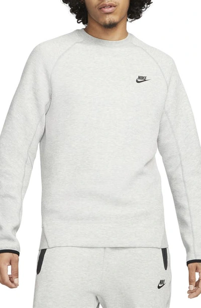 Nike Tech Fleece Crewneck Sweatshirt In Dark Grey Heather/black