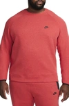 Nike Men's  Sportswear Tech Fleece Crew In Red