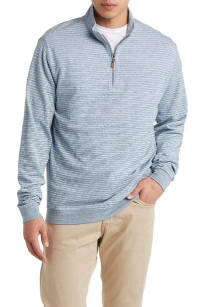 Johnnie-o Men's Skiles Striped Quarter-zip Sweater In Shadow