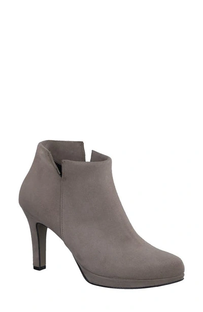 Paul Green Women's Suave Notched High Heel Booties In Gray Suede