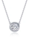 Lafonn Simulated Diamond Solitaire Pendant Necklace In White
