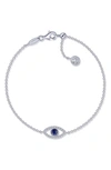 LAFONN SIMULATED DIAMOND & LAB-CREATED SAPPHIRE EVIL EYE BRACELET