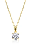 Lafonn Simulated Diamond Solitaire Pendant Necklace In White