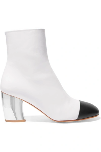 Proenza Schouler 70mm Leather Ankle Boots In White