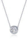 Lafonn Simulated Diamond Bezel Set Pendant Necklace In White