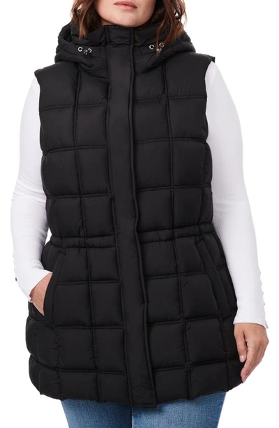 Bernardo Women's Plus-size Box Quilt Anorak Vest In Black