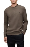 Allsaints Statten Ramskull Crew Neck Sweater In Splinter Brown