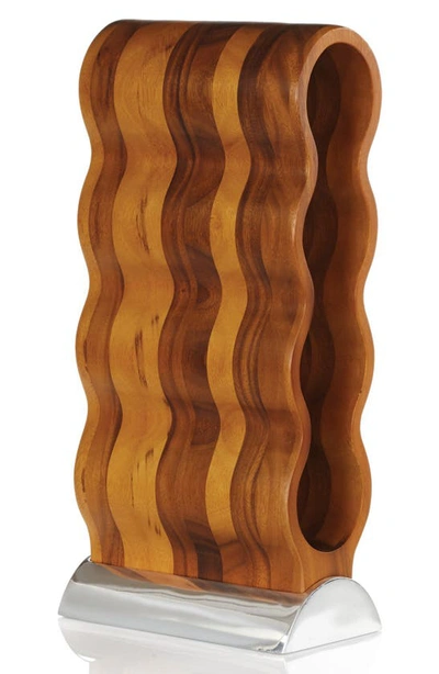 Nambe Curvo Wooden Wine Rack In Brown