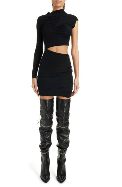 Isabel Marant One-shoulders Cut-out Dress With Draped Detailing In Black