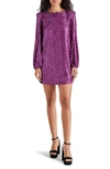 Steve Madden Bb Dakota By  Long Sleeve Sequin Dress In Cabernet